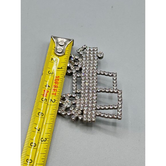 Rhinestones Car Pin Brooch Vintage Quality Pin with Clear Prong Set Stones - Picture 6 of 6